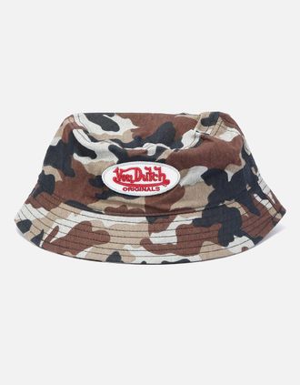 Von Dutch Womens Von Dutch - 7050036 UNISEX ACC BUCKET PHOENIX CAP CAMO - Brown