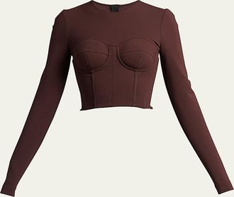 Dolce & Gabbana Long-Sleeve Corset Bustier Top