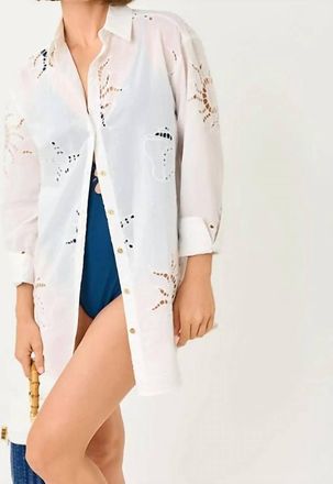 Lilly Pulitzer Kwitney Long-Sleeve Coverup In White