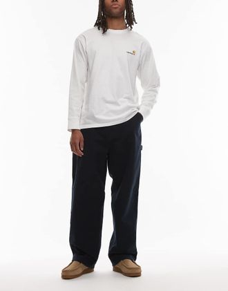 Carhartt Work in Progress OG - Pantaloni larghi color blu navy