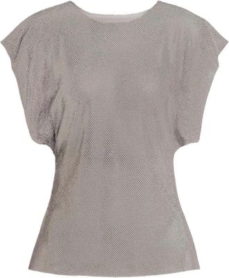 Alberta Ferretti Crystals Net T-Shirt