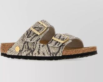 Birkenstock suede floral-print arizona sandals