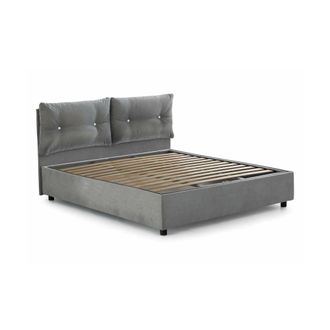 Talamo Italia Talamo Italia - Cama Matrimonial Elisabetta, Cama Contenedor Con Revestimiento De Tela, 100% Made In Italy, Apertura Frontal, Adecuado Para Colch&oacute;n 16