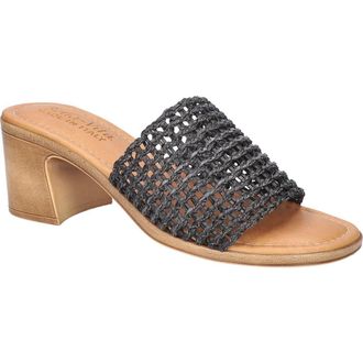 Bella Vita Eni-Italy Slide Sandal in Black Woven at Nordstrom Rack, Size 7.5