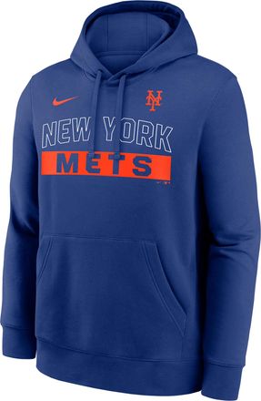 Nike New York Mets Club Nike Mens MLB Pullover Hoodie in Blue | NKDK4EWNME-2VW
