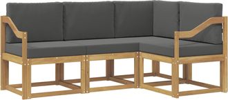 vidaXL Conjunto De Sof&aacute;s De Exterior 4 Uds. Blanco Y Antracita Vidaxl