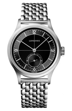 Longines Heritage Classic Mesh Strap Watch, 38.5mm in Black at Nordstrom