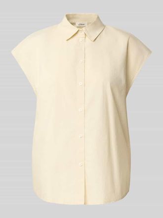 s.Oliver Red Label Relaxed Fit Hemdbluse aus reine Baumwolle in Sand, Gr&ouml;&szlig;e 36