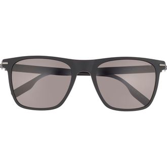 Montblanc 55mm Square Sunglasses in Black Black Grey at Nordstrom Rack