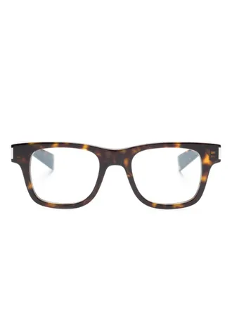Saint Laurent Eyewear SL5640PT 009 rectangle-frame glasses - unisex - Acetate - 49 - Brown
