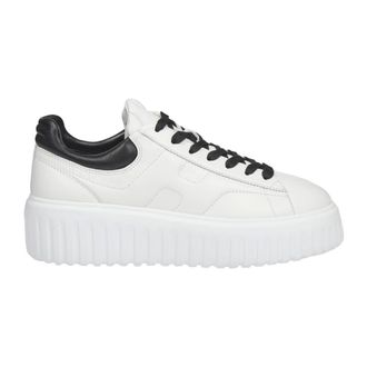 Hogan White Trainers with Black Profiles