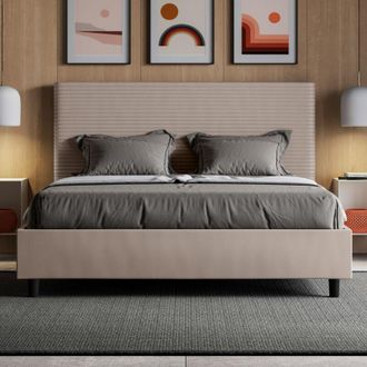 Itamoby Itamoby - Letto matrimoniale contenitore imbottito 160x190 similpelle tortora Focus