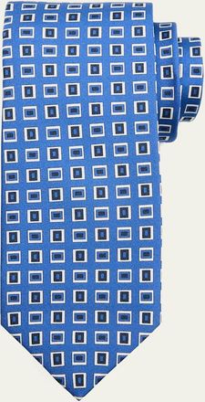 Kiton Mens Abstract Geometric Silk Tie