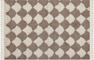 Beliani Rug SINOP Beige 140 x 200 cm Cotton