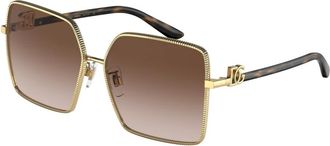 Dolce & Gabbana Oversized Square Zonnebril - Dames - Zonnebrillen - Geel - 60 MM - Nylon - Accessoires