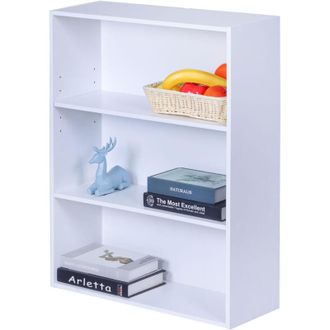 Relaxdays Relaxdays bookcase, HxWxD: 108 x 60 x 24 cm, 4 compartments, adjustable shelves, free-standing living room shelf, white