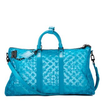 Louis Vuitton Ltd. Ed. Virgil Abloh Mesh Triangle Summer 2019 Keepall Bandouliere Reistas