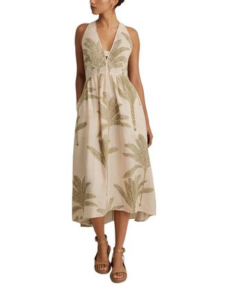 Reiss Anna Sleeveless Detail Linen Dress
