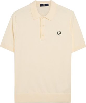 Fred Perry Logo-embroidered Fine Cotton-knit Polo Shirt - Ecru - XL