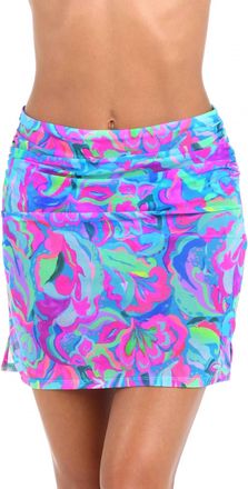 Sunshine 79 Swirltopia Pull On Mesh Skirt Swim Cover In Multi Brights