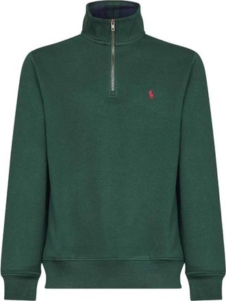 Polo Ralph Lauren Tartan Half-Zip Sweatshirt - Heren - Sweatshirts - Groen - XL - Katoen - Hoodies & sweatvesten