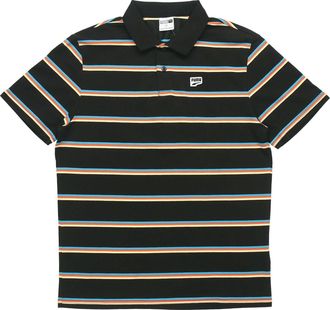 Puma Downtown Stripe Polo Tee Shirt Black 599781-01