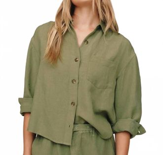 Bella Dahl Boxy Shirt In Olive Leaf