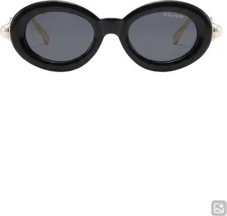 Fifth and Ninth Arielle 50mm Small Oval Sunglasses in Black/black at Nordstrom