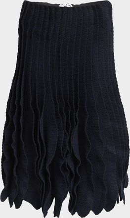 Alaia Tweed Knit Frills Skirt