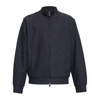 Emporio Armani Monogram Sweatshirt - Heren - Vesten met rits - Zwart - L - Katoen - Hoodies & sweatvesten