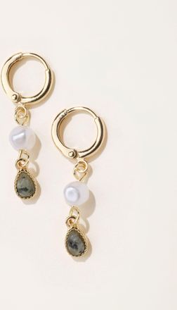 Fat Face FatFace Gold Tone Faux Pearl Stone Earrings