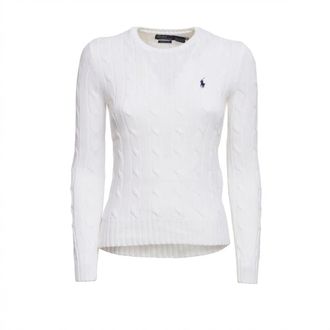 Polo Ralph Lauren Round-neck Knitwear, female, White, Size: XS Maglia girocollo