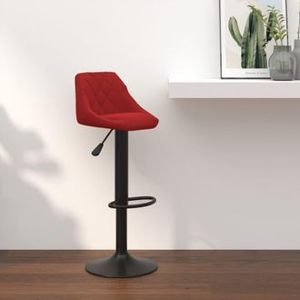 vidaXL Vidaxl - Taburete De Cocina De Terciopelo Color Vino Tinto
