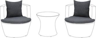 Beliani Conjunto De Fundas De Cojines Para Muebles De Jard&iacute;n Gris Resistentes Al Agua Capri