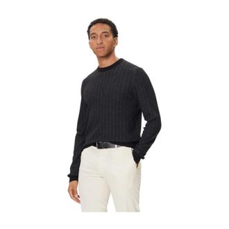 HUGO BOSS Hugo, Round-neck Knitwear, male, Black, Size: XL Habito Sweater