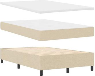 vidaXL Cama Tipo Box Spring Con Colch&oacute;n Crema 120 X 200 Cm Vidaxl