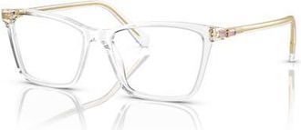 Swarovski 53mm Rectangle optical glasses in Transparent at Nordstrom