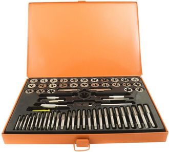 Trade Shop Trade Shop Traesio - Trade Shop - Filiera 60 Pz Maschi e Femmine Per Filettatura Filettare Ferro Set In Valigetta