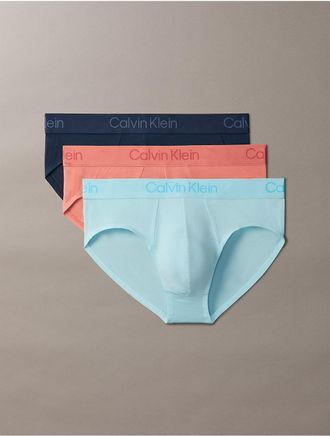 Calvin Klein Mens Ultra Soft Modal 3-Pack Hip Brief - Multi - XL
