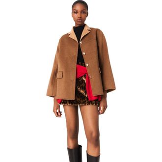 Maje Double-faced mid-length coat in Camel at Nordstrom, Size 40 Eu