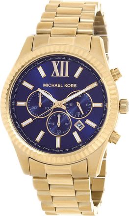 Michael Kors Lexington Chronograph Quartz Blue Dial Mens Watch MK9153