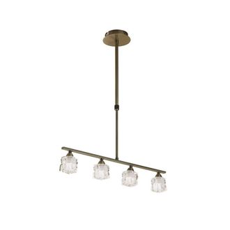 Netlighting Ice Ceiling Pendant 4 Light G9 Bar Antique Brass in Bronze