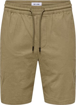 Only & Sons Chinoshorts ONLY & SONS ONSCAPRI SLIM SLUB CHINO SHORTS OTL, Herren, Gr. XL, N-Gr, teak, Web, Obermaterial: 98% Baumwolle, 2% Elasthan, unifarben, sli
