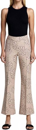 Smythe Cropped Pintuck Pant In Putty Jacquard