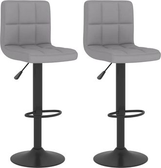 vidaXL Taburetes De Cocina 2 Unidades De Tela Gris Claro Vidaxl