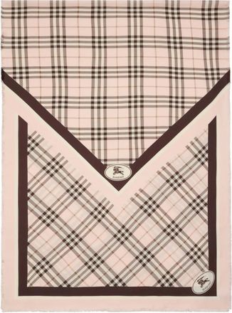Burberry Geruite zijden sjaal - Roze