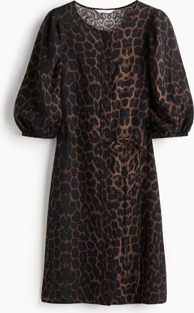 H&M Kleid aus Leinenmix - Schwarz