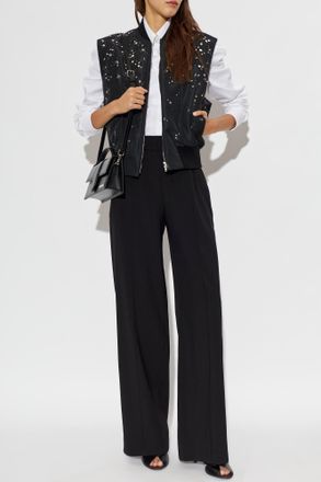 Jil Sander Insulated Vest With Sewn-in Embellishments, Womens, Black