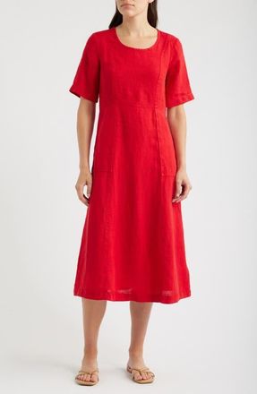 Seasalt Cornwall Grass Wave Midi Dress in Boat Red at Nordstrom, Size 10 Us