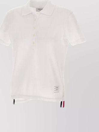Thom Browne striped detail cotton polo shirt